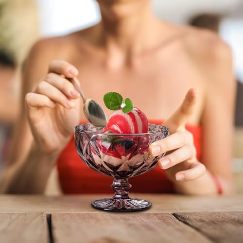 WRINGO 300 ML Mix Color Ice Cream Glasses Cups Dishes for Desserts, Milkshake,Fruit and Pudding Glass Serving Bowls, Perfect for Home, Restaurants and Parties Dishwasher Safe (Set of 6) (WR-08) - Image 5