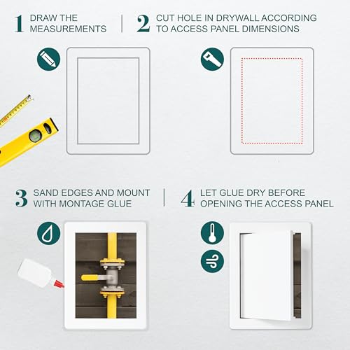 ECOPRO VENT 6" x 8" White Plastic Access Panel. Service Shaft Door Panel. Plumbing, Electricity, Heating, Alarm Wall Access Panel for Drywall. Bathroom Services Access Hole Cover. (6" x 8") - Image 3