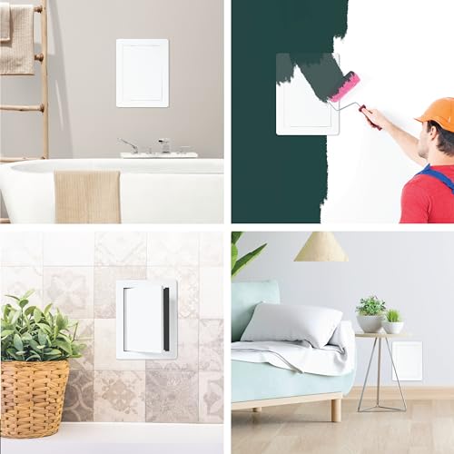 ECOPRO VENT 6" x 8" White Plastic Access Panel. Service Shaft Door Panel. Plumbing, Electricity, Heating, Alarm Wall Access Panel for Drywall. Bathroom Services Access Hole Cover. (6" x 8") - Image 4