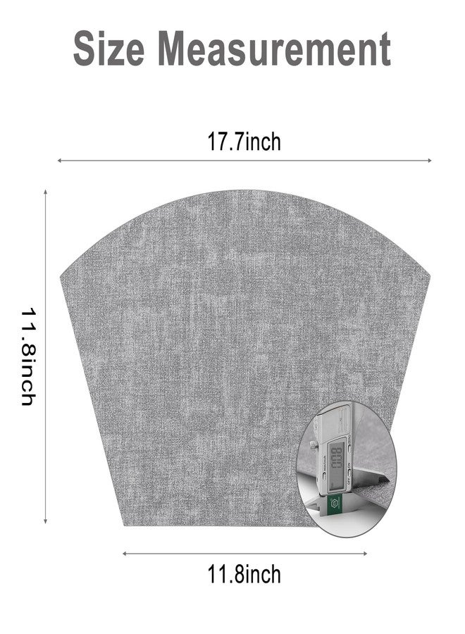 Homaxy Round Table Placemats Set of 6, Washable Wedge Shaped Faux Leather Table Mats, Wipeable Kitchen Dinner Place Mats for Indoor Outdoor, Light Grey - Image 5