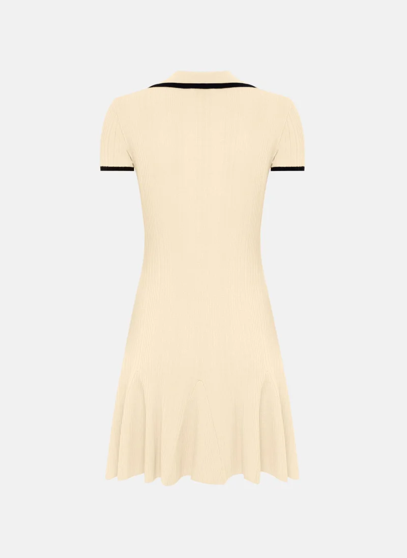 Lichi Mini ribbed dress with contrasting details