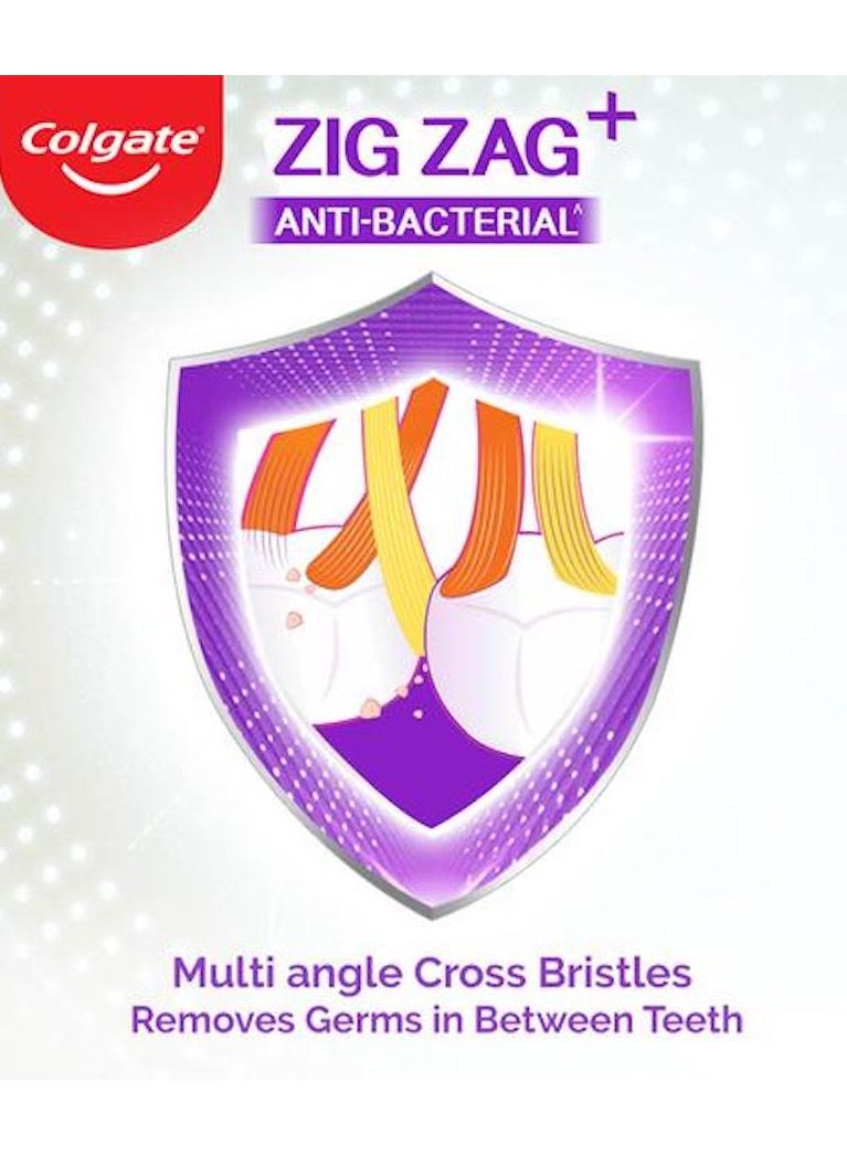 كولجيت فرشاة أسنان ناعمة متعرجة مضادة للبكتيريا من كولجيت - عبوة من 6 قطع - Image 4