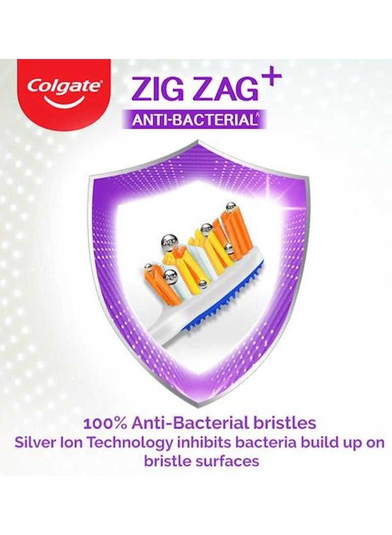 كولجيت فرشاة أسنان ناعمة متعرجة مضادة للبكتيريا من كولجيت - عبوة من 6 قطع - Image 3