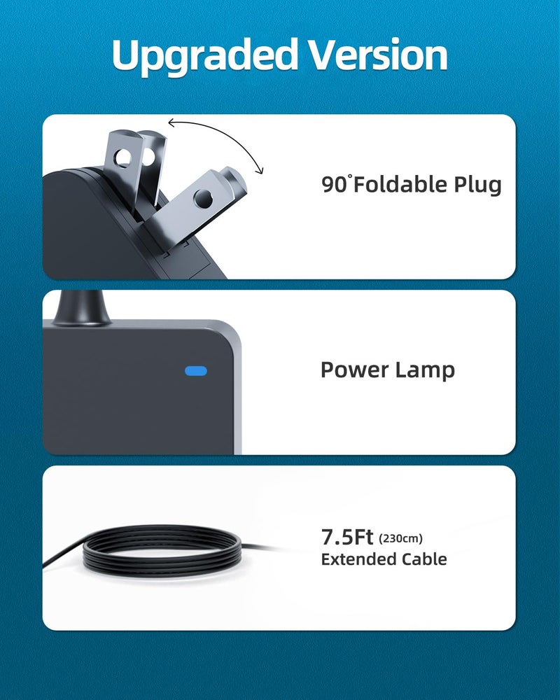 Superer شاحن سوبرر مناسب لجهاز لابتوب لينوفو، إيديا باد 1 3 5، سليم 3 5 7، S340 S145 330 320 310، فليكس 5 4 14 15، V14 V15 V17، نسخة مطورة، قابلة للطي، كابل طاقة مطول، ضوء شحن، 65 واط 45 واط - Image 4