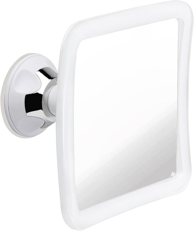 FOGLESS SHOWER MIRROR FOR SHAVING WITH IMPROVED SUCTION AND 360 SWIVEL - UNBREAKABLE FOG FREE MIRROR FOR MEN AND WOMEN - 6.3" X 6.3" (PURE WHITE)
