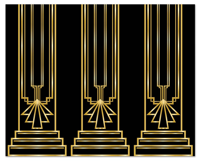 Beistle خلفية جدارية رائعة من بيستيل لعشرينيات القرن الماضي تغطي الجدران لحفلات العشرينيات الصاخبة، أكشاك تصوير ذات طابع آرت ديكو، احتفالات ليالي الجاز، أحداث سبايك إيزي، زينة عتيقة 4 × 30