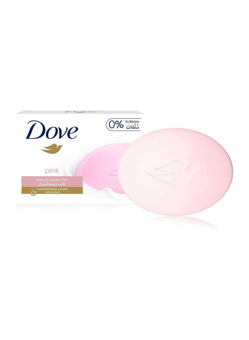 دوف صابون دوف المرطب بتركيبة مغذية لجميع أنواع البشرة، وردي مع ربع كريم مرطب، 135 غرام (عبوة من 12 قطعة)