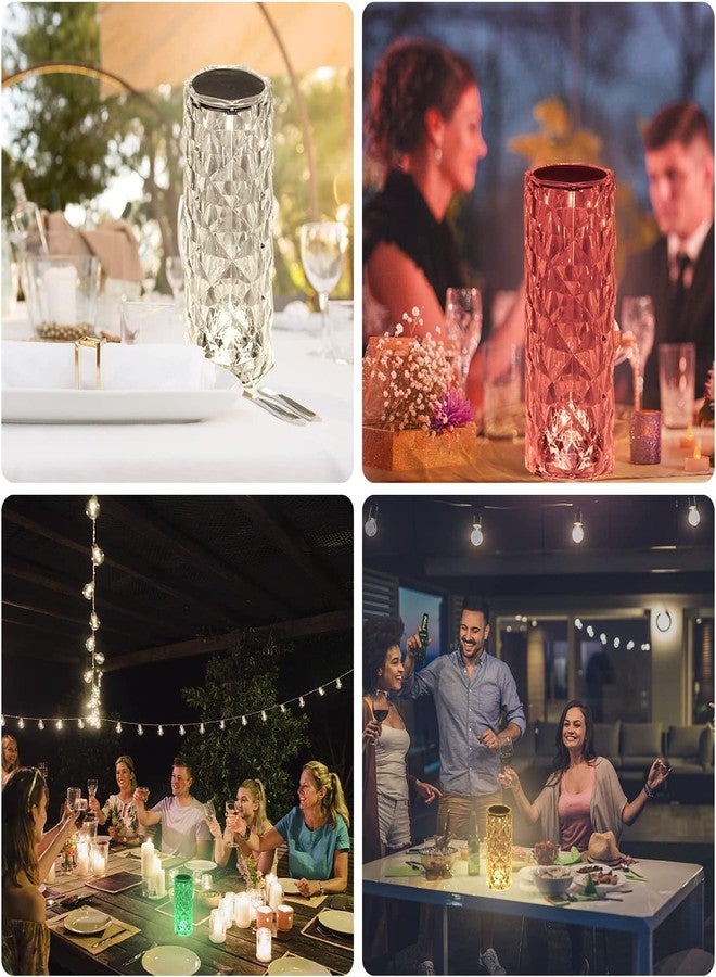 NVRA 16 Color Changing Rose Crystal Diamond Table Lamp for Home Decore - Night Light with Remote Control, USB Rechargeable and Touch Bedside Lamp - Bedroom Party Dining Table Decoration - Image 4