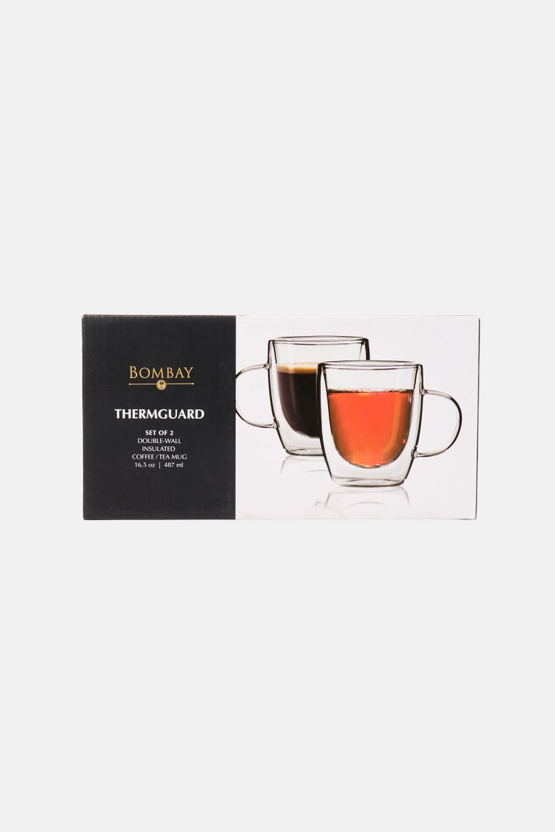 Bombay 2 Piece Insulated Double Wall Coffee Mug, Transparent - Image 2