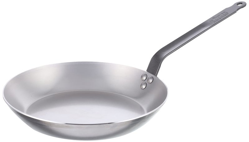 De Buyer  511030  Carbon Plus Round Stove Lyonnaise Cup  Tail Feather Riveted  White Steel Sheet