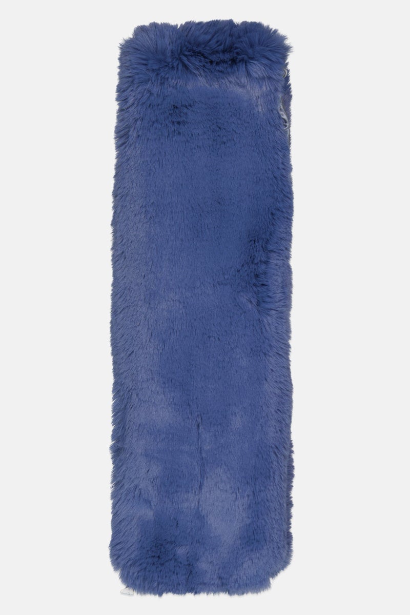 ADRIENNE VITTADINI وشاح نسائي من الفرو الصناعي بحجم 120 × 15 سم، لون أزرق مائل إلى الأخضر - Image 1