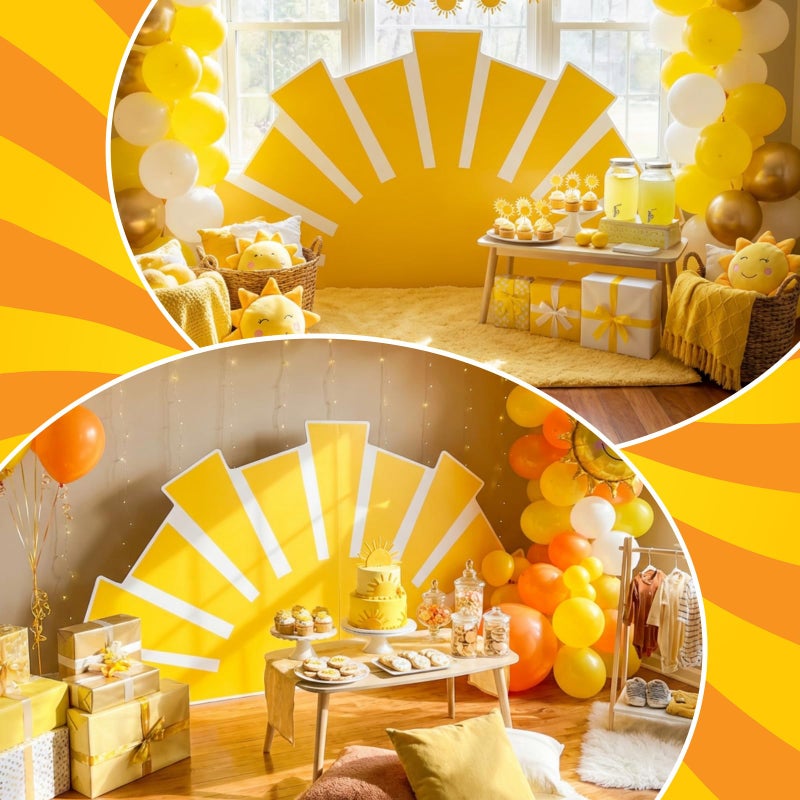 Colingmill 3ft Sunshine Baby Shower Party Decoration a Little Ray of Sunshine Is Almost Here Baby Shower Cardboard Cutout Standup Party Photo Props Back Drops for Birthday Wedding Anniversary Supplies - Image 3