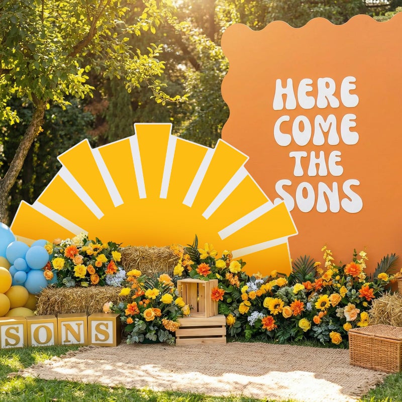 Colingmill 3ft Sunshine Baby Shower Party Decoration a Little Ray of Sunshine Is Almost Here Baby Shower Cardboard Cutout Standup Party Photo Props Back Drops for Birthday Wedding Anniversary Supplies - Image 2
