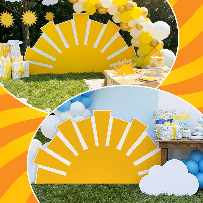 Colingmill 3ft Sunshine Baby Shower Party Decoration a Little Ray of Sunshine Is Almost Here Baby Shower Cardboard Cutout Standup Party Photo Props Back Drops for Birthday Wedding Anniversary Supplies - Image 5