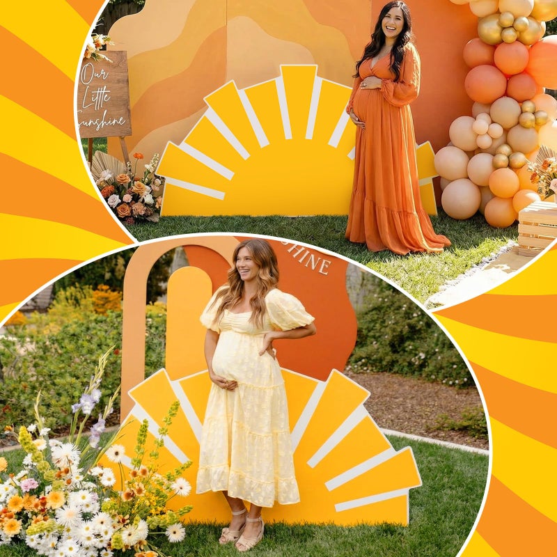 Colingmill 3ft Sunshine Baby Shower Party Decoration a Little Ray of Sunshine Is Almost Here Baby Shower Cardboard Cutout Standup Party Photo Props Back Drops for Birthday Wedding Anniversary Supplies - Image 4