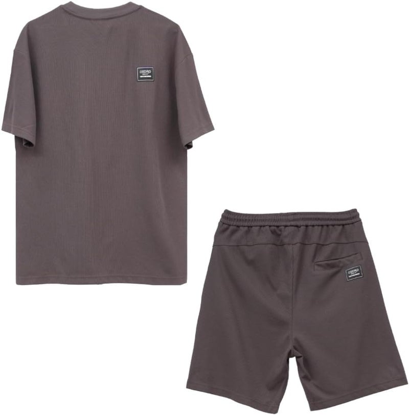 Cedro Men's Oversize Logo Tee & Shorts Set in Black - Image 2