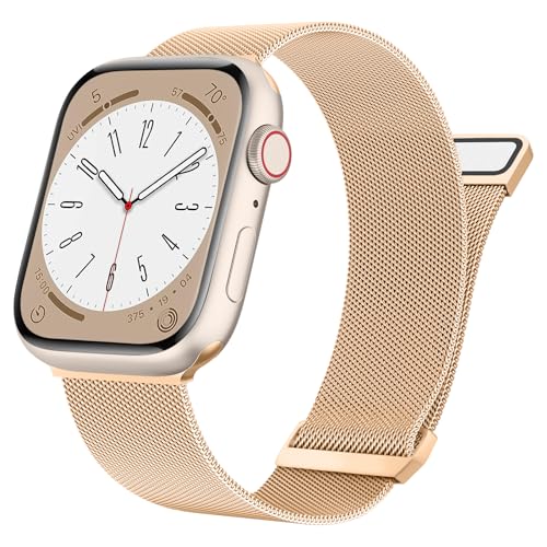 Meliya Metal Strap Compatible with Apple Watch Series 9 8 7 41mm /Series 3 38mm /Series 6 5 4 SE 40mm, Milanese Loop Replacement Metal Mesh Wristband for iWatch Bands Women Men, - Image 1