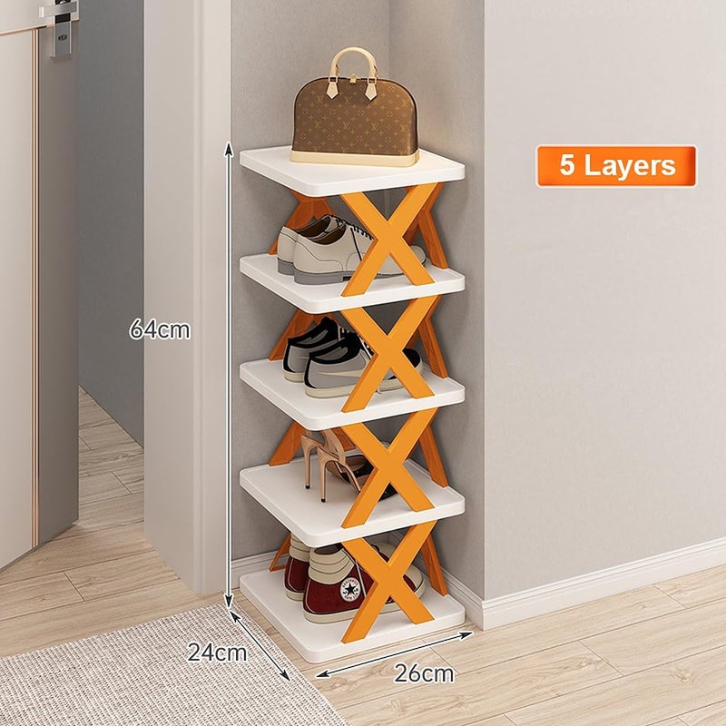 Wolpin 5 Shelves Shoe Rack Storage Multilayer Space Saver For Footwear, Toys, Clothes Large Multi-Purpose - Abs - Image 2
