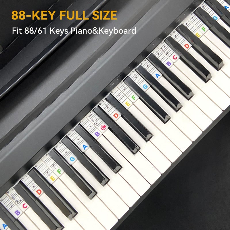 BEATBIT Piano Note Strips Pro, Thickened Anti-Stuck, Fit 88/61 Key Piano Keyboard, Design for Beginner Learning (Rainbow Colors Pro) - Image 3