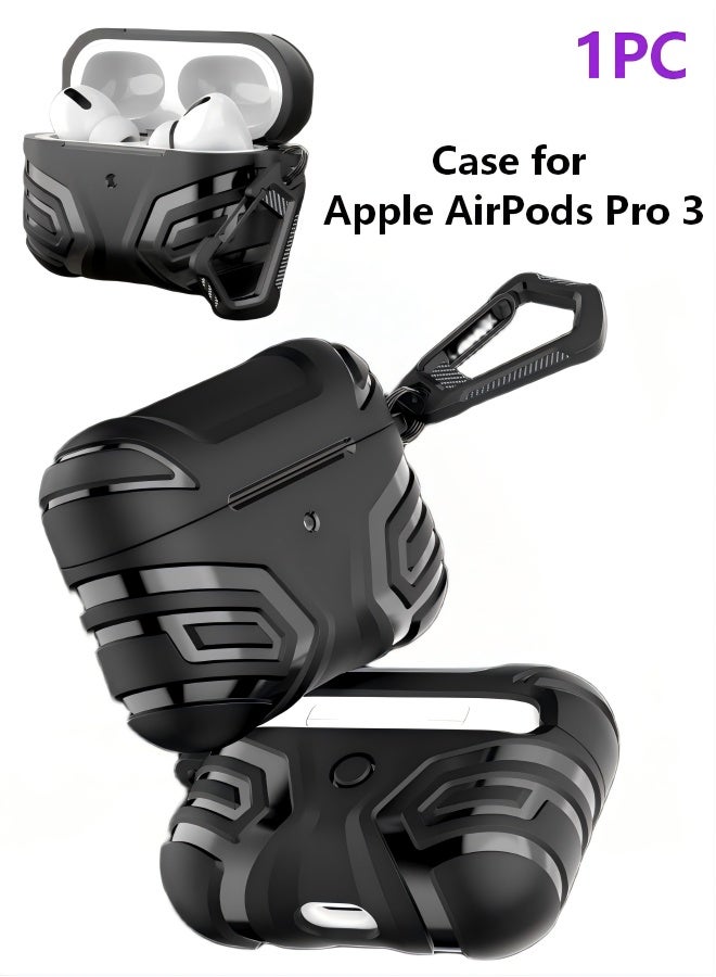 TPU Rugged Armor Case Soft Shockproof Wireless Earbuds Case with Carabiner Headphone Cover for Airpods Pro 3 Earphone - Image 1