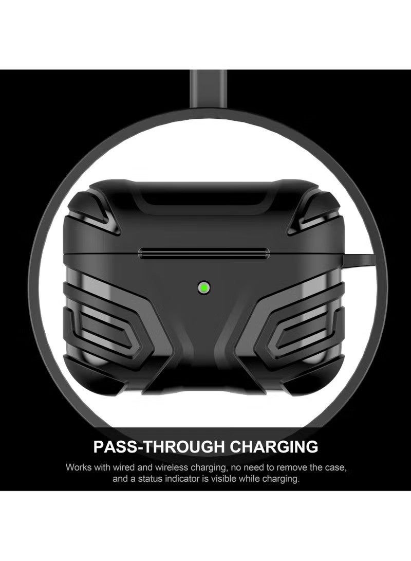 TPU Rugged Armor Case Soft Shockproof Wireless Earbuds Case with Carabiner Headphone Cover for Airpods Pro 3 Earphone - Image 4