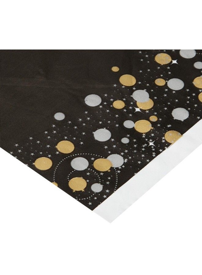 Amscan Sparkling Celebration Plastic Table Cover 54" X 102" ; Black ; 1 Pc - Image 3