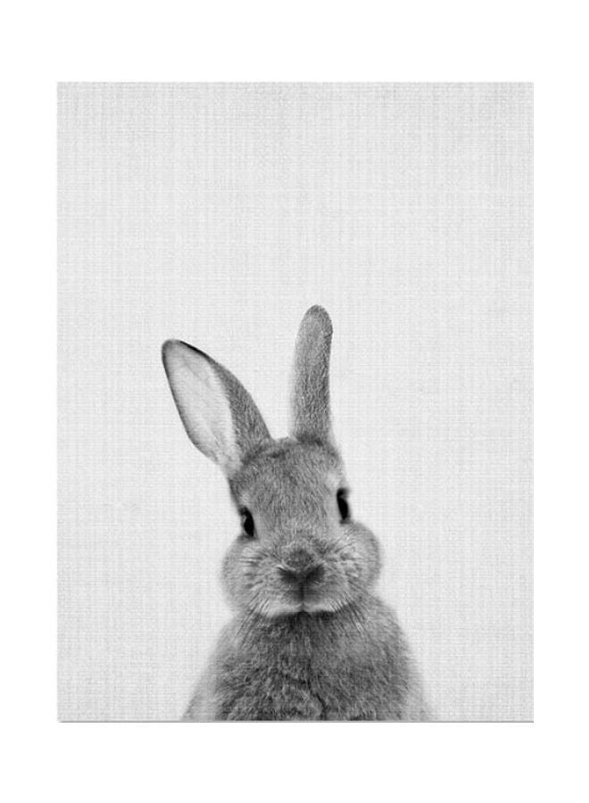 NIBEMINENT Rabbit Decorative Wall Painting Grey 45x5x5cm
