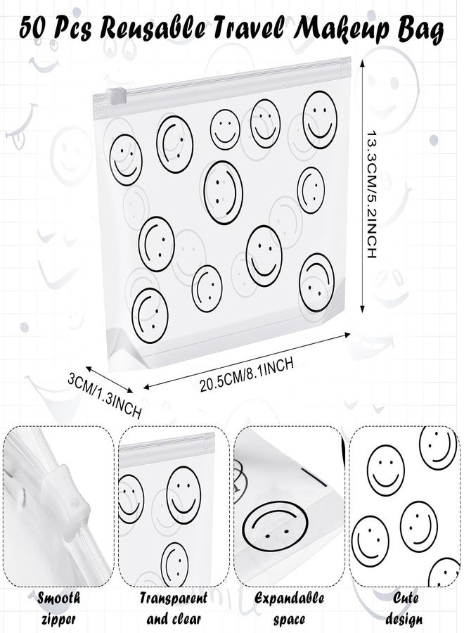 Pristu Clear Makeup Bags Bulk Cosmetic Bags with Zippers Travel Toiletry Pouch for Women Men Portable Waterproof PE Pouch Fit Airport Airline Compliant (10) - Image 2