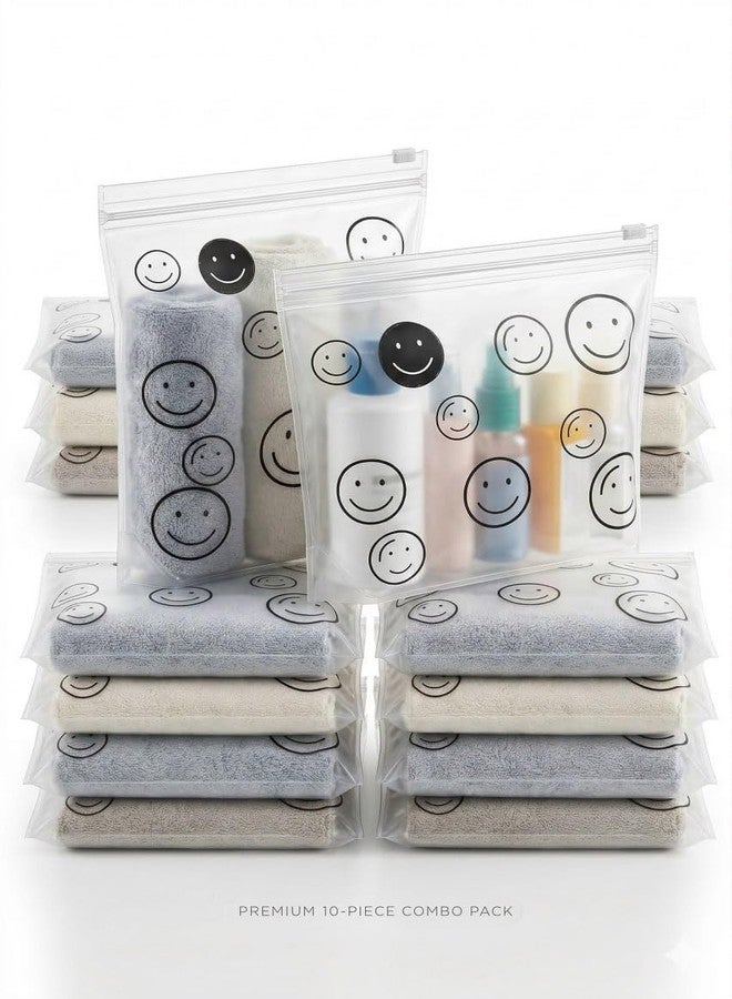 Pristu Clear Makeup Bags Bulk Cosmetic Bags with Zippers Travel Toiletry Pouch for Women Men Portable Waterproof PE Pouch Fit Airport Airline Compliant (10) - Image 5
