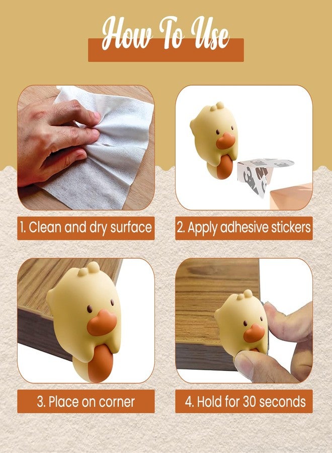 Homeaura 4 Pcs Transparent Silicone Ya Ya Duck Corner Protector for Baby, Kids & Toddlers | Self-Adhesive Safety Guards for Sharp Edges on Tables, Beds & Furniture Edge Corners - Image 4