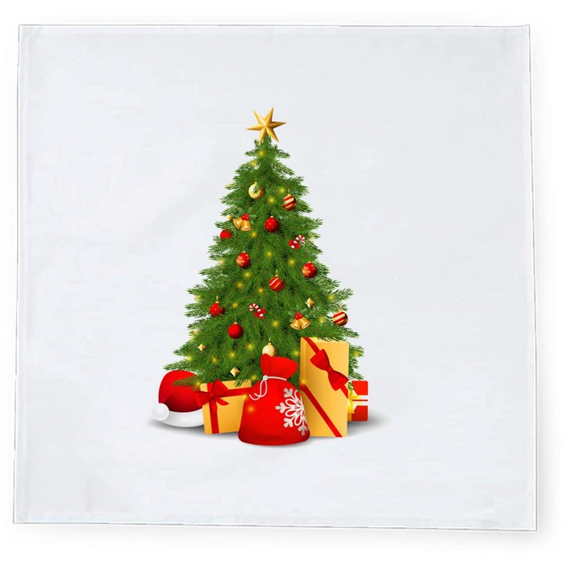 Khakee 6 Pcs Christmas Theme Silk Table Napkins 10x 10 for Xmas Decoration Christmas OrnamentsChristmas Giftxmas21348 - Image 3
