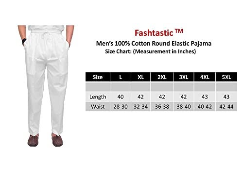 Fashtastic Men's White Cotton Casual Style Pyjama (Xx-Large) - Image 5
