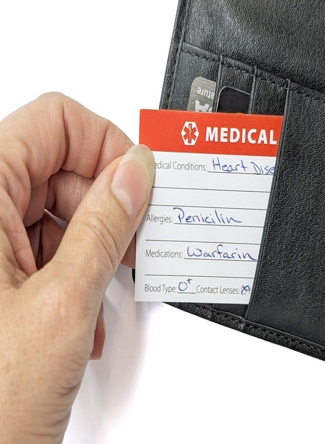 PILL THING Medical Alert ID Wallet Card - 10 Pack for Emergencies Heavyweight Card Stock Bright Red Easy to Read Made In USA Could save your Life - Image 4