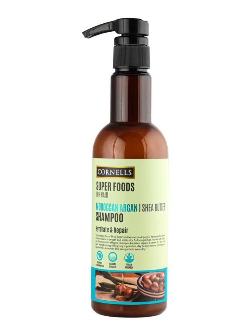 CORNELLS Super Foods For Hair Moroccan Argan Shea Butter Shampoo Hyrdrate And Repair Sulfate free 500ml - Image 1