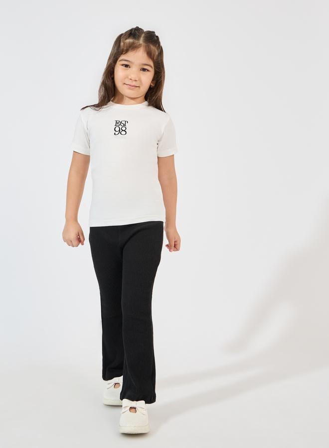 Styli Styli Embroidered Detail Round Neck T-Shirt  - Image 2