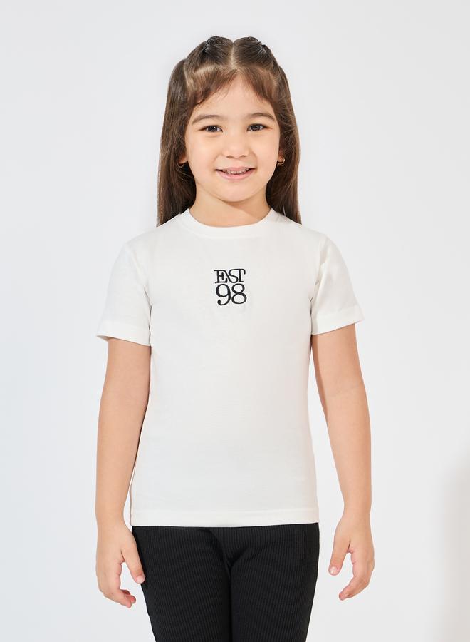 Styli Styli Embroidered Detail Round Neck T-Shirt  - Image 1