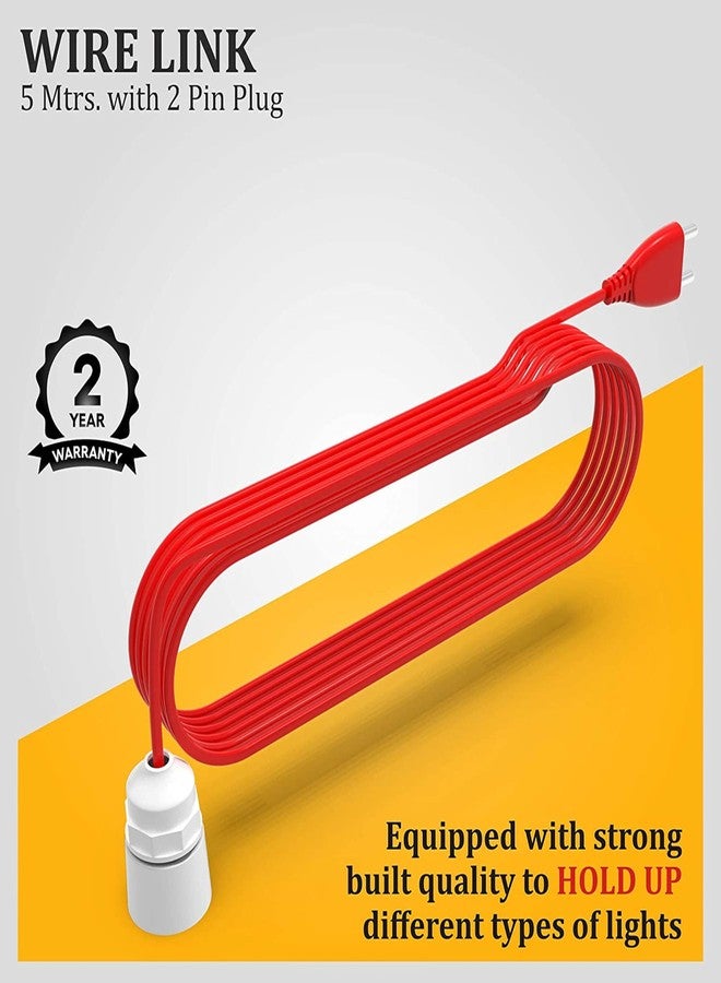 Fybros Extension Wire Holder, Wire Link Bulb Holder with 5 Meter Extension Wire Suitable For Home And Office Use, Made In India, Pack of 1 - Image 5