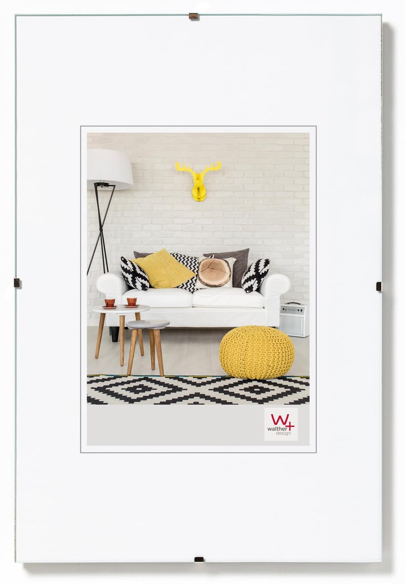 walther Design Picture frame clear Glass20 x 25 cm frameless Picture holder RB025K