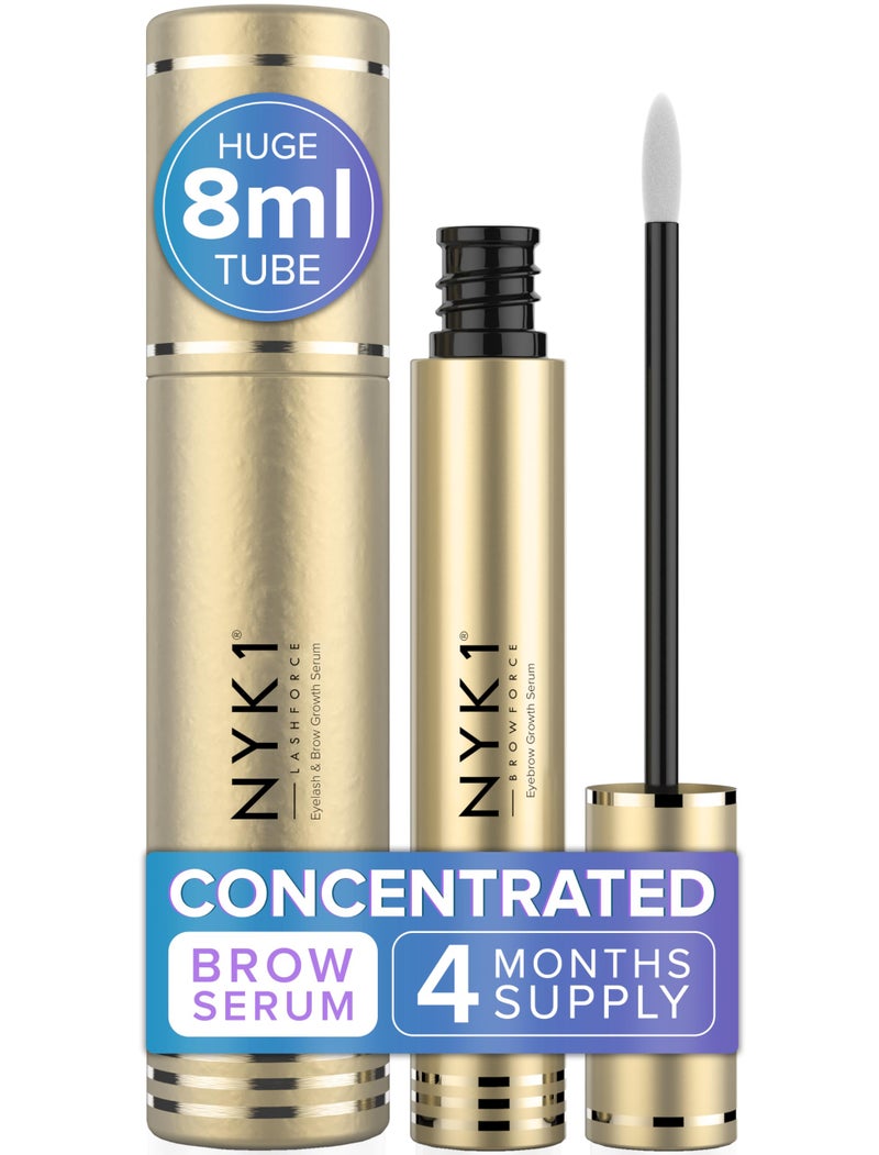 NYK1 CONCENTRATED Eyebrow Growth Serum For Thicker Brows XL  8ml BrowForce Eyebrow Serum To Grow Brows Fuller Thicker Natural Eye Brow  Advanced Brow Growth Serums Formula For Eyebrows Regrowth