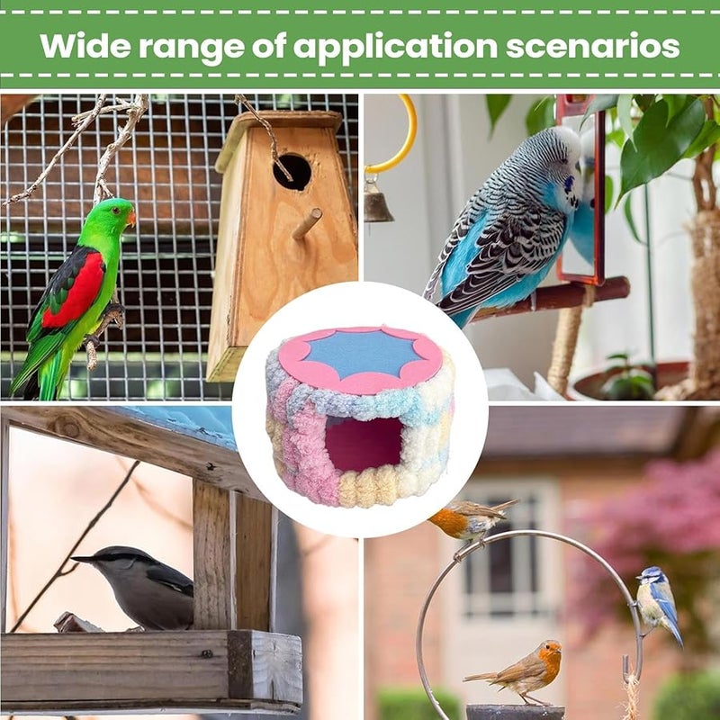 قفص بيت طائر شتوي وردي مع وسادة مأوى دافئ للببغاء كوكاتيل كونيور - Image 5