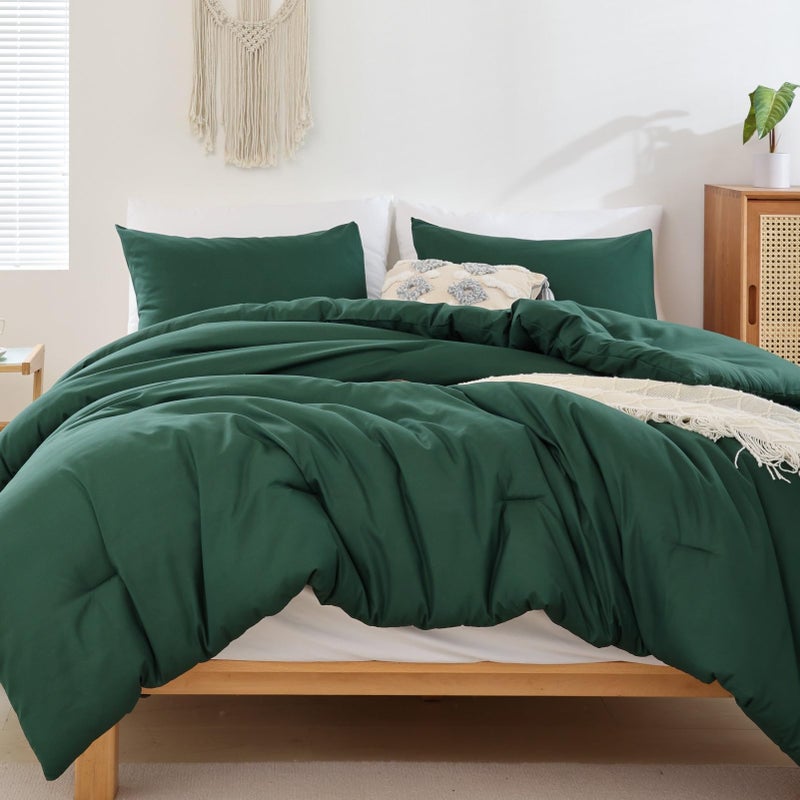 ROSGONIA ROSGONIA TwinTwin XL Comforter Set for College Girls Boys Dark Emerald Green 1 Comforter 1 Pillowcase All Season Kids Comforter Sets Dorm Bedding 