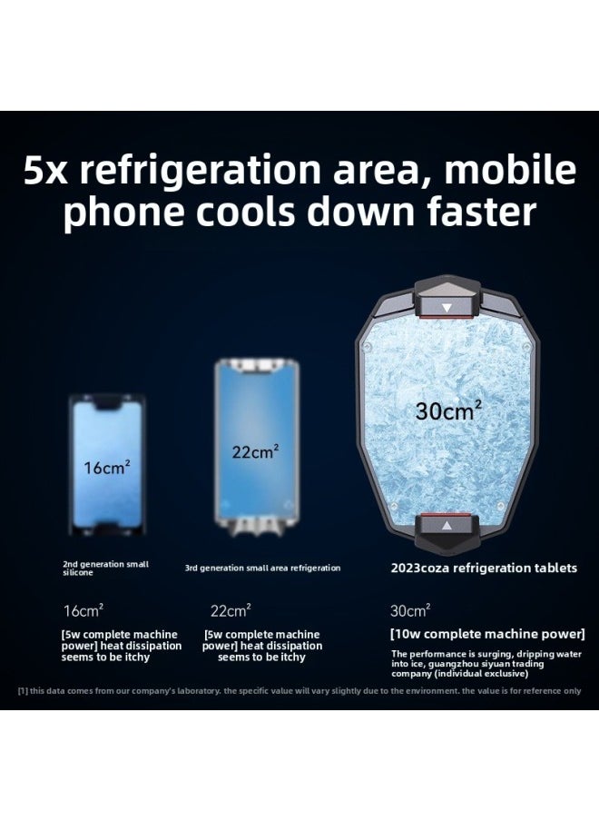 Generic - Mobile Phone Radiator Live E-Sports Special Fast Cooling Artifact For AppleFor Iphone Black Shark 2pro One Plus-Color:Top Equipped With Ice Seal [silver Pattern Semiconductor Refrigeration] Three-speed Digital Display With Strong Cooling, Fast Cooling, And Free Finger Cots - Image 1
