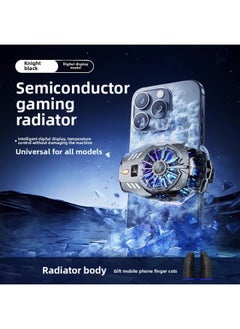 Mobile Phone Radiator Live E-Sports Special Fast Cooling Artifact For AppleFor Iphone Black Shark 2pro One Plus-Color:Top Equipped With Ice Seal [silver Pattern Semiconductor Refrigeration] Three-speed Digital Display With Strong Cooling, Fast Cooling, And Free Finger Cots