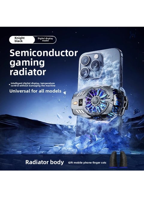Mobile Phone Radiator Live E-Sports Special Fast Cooling Artifact For AppleFor Iphone Black Shark 2pro One Plus-Color:Top Equipped With Ice Seal [silver Pattern Semiconductor Refrigeration] Three-speed Digital Display With Strong Cooling, Fast Cooling, And Free Finger Cots