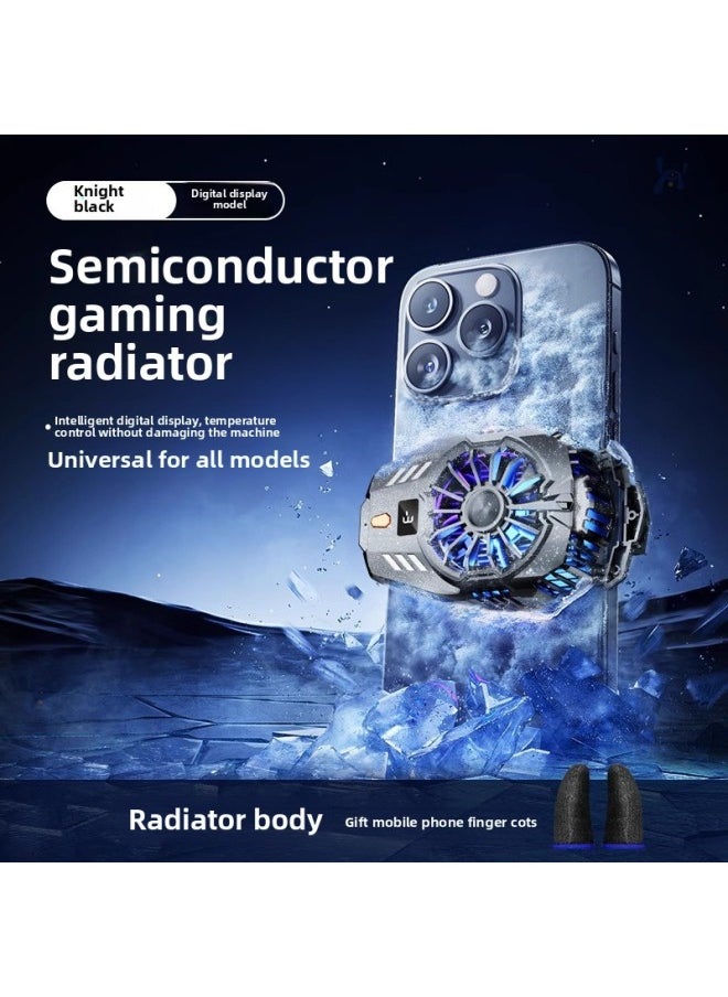 Generic - Mobile Phone Radiator Live E-Sports Special Fast Cooling Artifact For AppleFor Iphone Black Shark 2pro One Plus-Color:Top Equipped With Ice Seal [silver Pattern Semiconductor Refrigeration] Three-speed Digital Display With Strong Cooling, Fast Cooling, And Free Finger Cots - Image 1