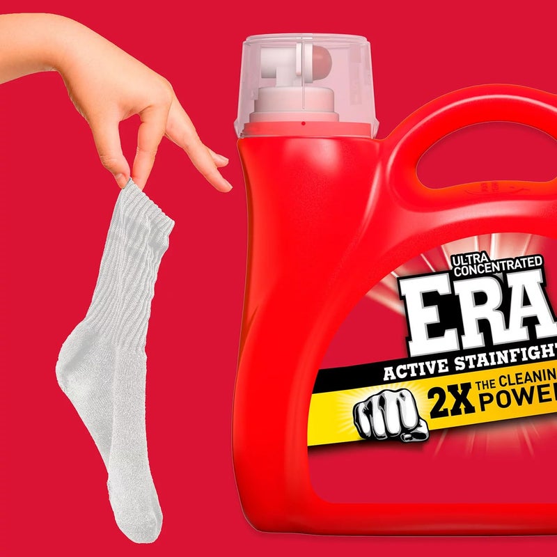 Era 2X Ultra Active Stainfighter Formula Liquid Laundry Detergent 154 fl oz, 107 Loads Stain Fighter Laundry Detergent for Deep Stain Removal Tough on Stains Fighter High Efficiency - Image 4