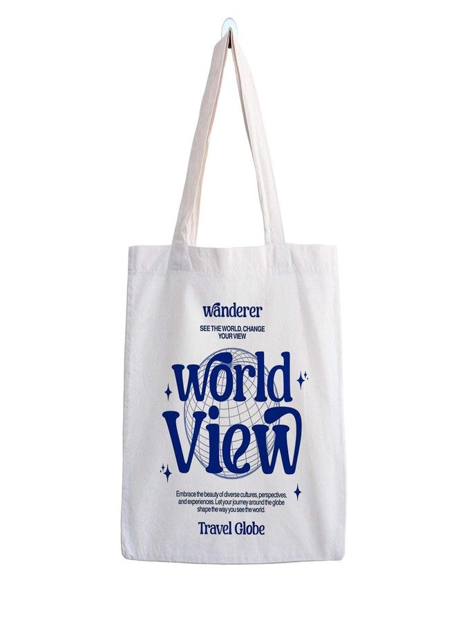 ARTBUG Tote Bag for Women, Aesthetic, Stylish, Ecofriendly, For College Girls, Office, Beach and Outings -Wanderer World View Printed Canvas D - 304 - Image 1