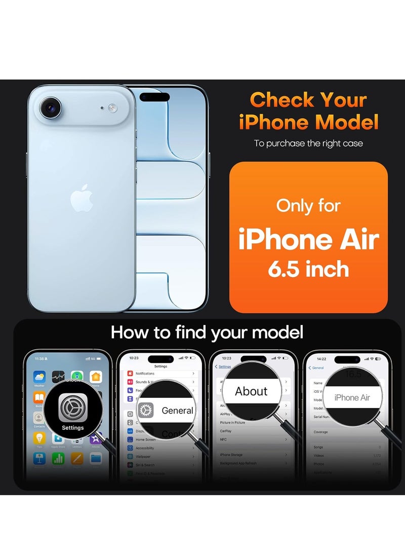 Houmt iPhone 17 Air Case Not-Yellowing Camera Protction Cover for iPhone 17 Air Slim Thin Phone Case for iPhone 17 Air 6.5 inch - Image 2