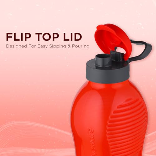 SOPL-OLIVEWARE Oliveware King Premium Plastic Water Bottle | Sturdy with Holder | BPA Free with 100% Leak Proof | 2 Litre - Set of 1 (Red) - Image 3