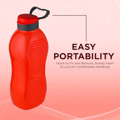 SOPL-OLIVEWARE Oliveware King Premium Plastic Water Bottle | Sturdy with Holder | BPA Free with 100% Leak Proof | 2 Litre - Set of 1 (Red) - Image 5